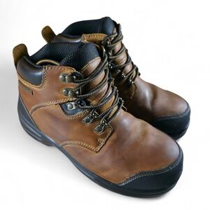 Orthofeet Men's 7.5 EE Brown Leather Comp Toe Waterproof Leather 6" Slip Resist